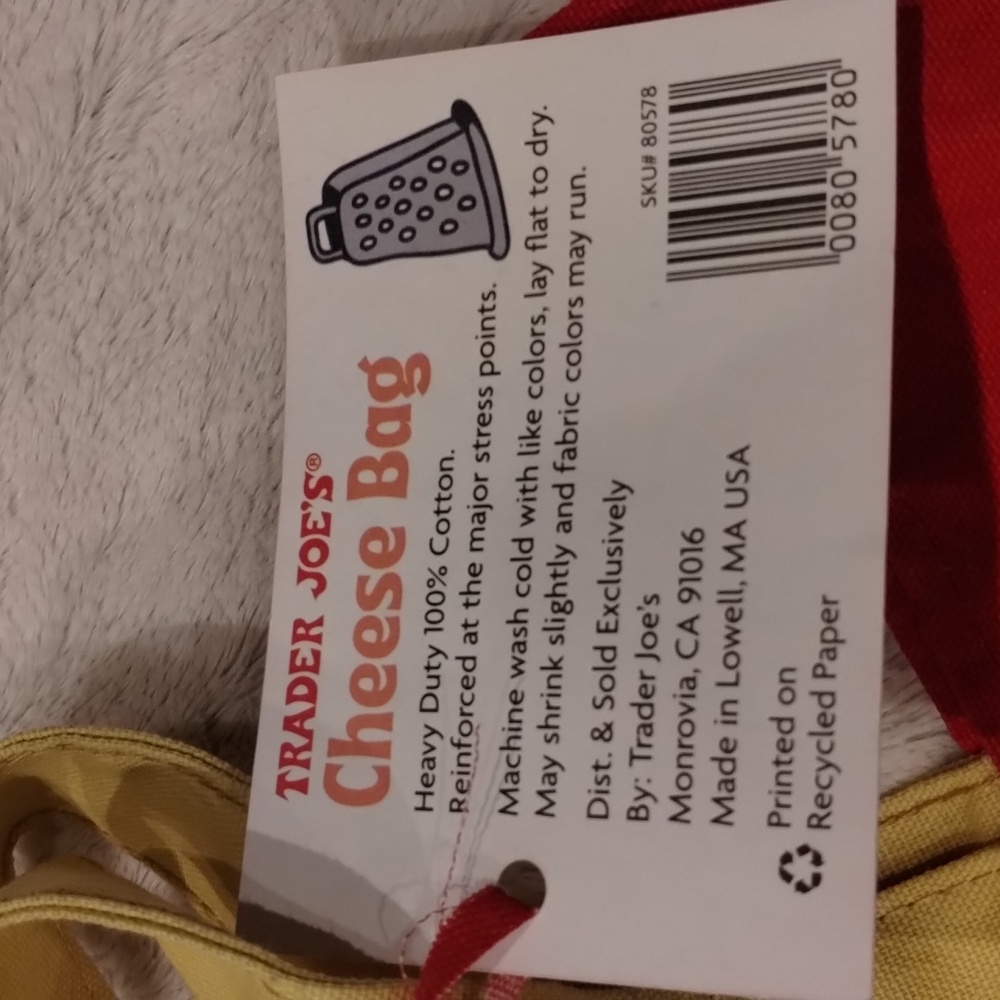 NEW Limited Edition Trader Joe’s Cheese Tote Bag NWT - Picture 6 of 11